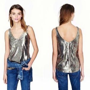 J Crew Gold Metallic Top